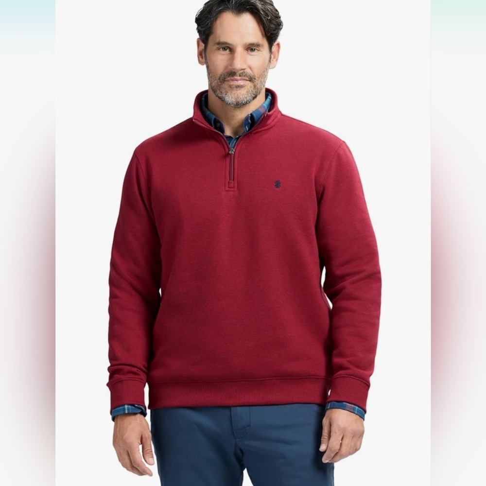 Izod Performance Men's 3/4 zip pullover sz L EUC Burgundy